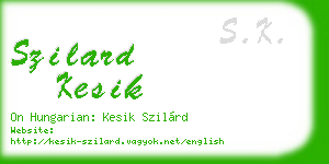 szilard kesik business card